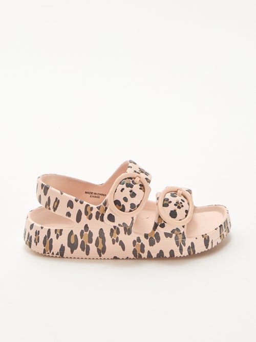 Sandálias de plástico com padrão de leopardo - Kiabi