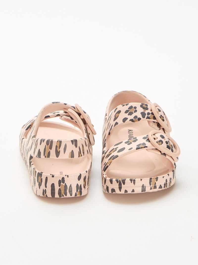 Sandálias de plástico com padrão de leopardo Castanho - Kiabi