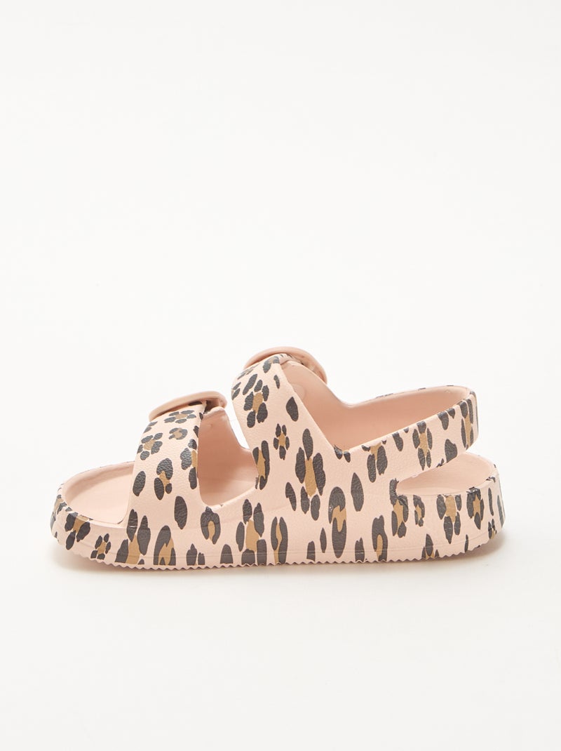 Sandálias de plástico com padrão de leopardo Castanho - Kiabi