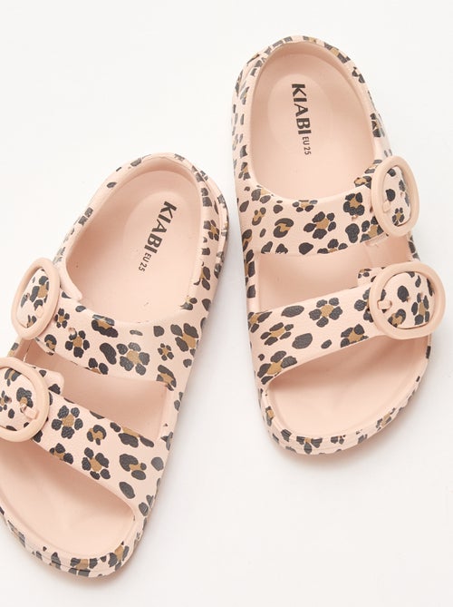Sandálias de plástico com padrão de leopardo - Kiabi