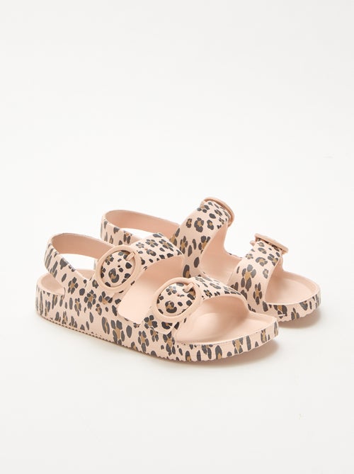 Sandálias de plástico com padrão leopardo - Kiabi