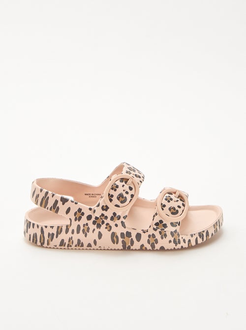 Sandálias de plástico com padrão leopardo - Kiabi