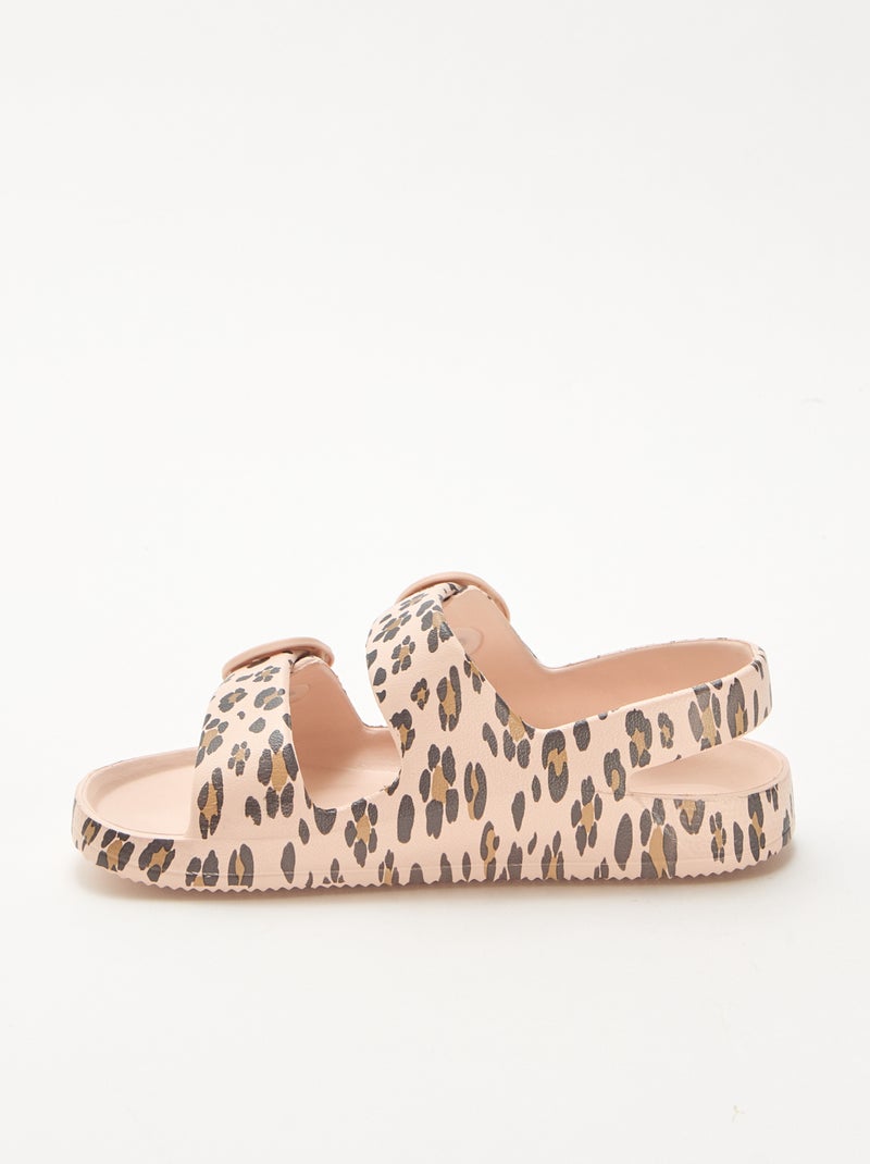 Sandálias de plástico com padrão leopardo Castanho - Kiabi