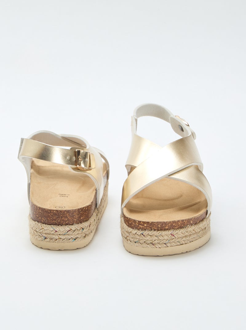 Sandálias de plataforma com tiras cruzadas Amarelo - Kiabi