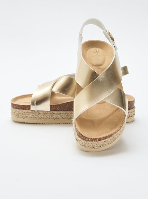 Sandálias de plataforma com tiras cruzadas - Kiabi