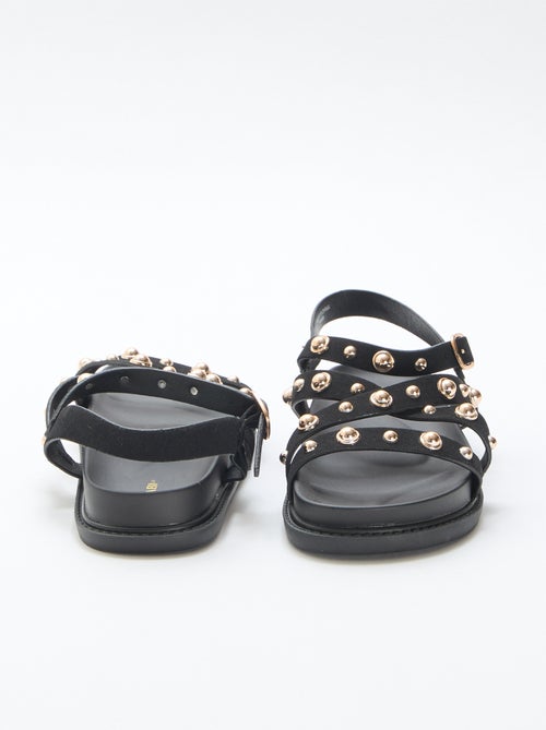 Sandálias de plataforma com tiras de tachas - Kiabi