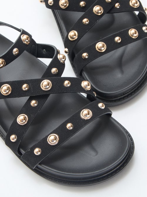 Sandálias de plataforma com tiras de tachas - Kiabi