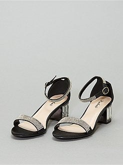 Sandálias de salto alto com ouropel - Kiabi