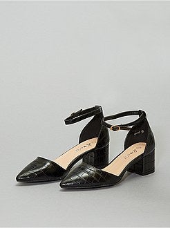 Sandálias de salto com textura 'escamas' - Kiabi