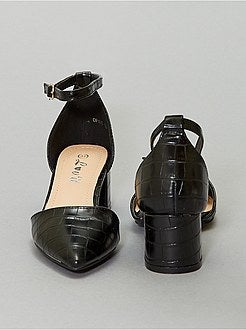 Sandálias de salto com textura 'escamas' - Kiabi