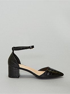 Sandálias de salto com textura 'escamas' - Kiabi