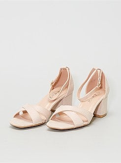 Sandálias de salto em camurça sintética - Kiabi