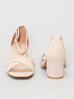 Sandálias de salto em camurça sintética - Kiabi