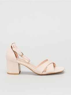 Sandálias de salto em camurça sintética - Kiabi