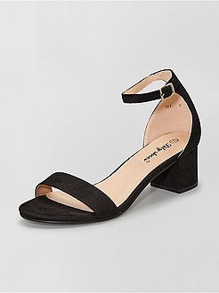 Sandálias de salto em camurça sintética - Kiabi