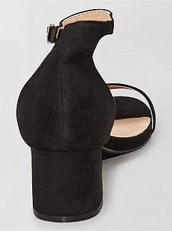 Sandálias de salto em camurça sintética - Kiabi