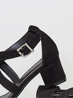 Sandálias de salto em camurça sintética - Kiabi