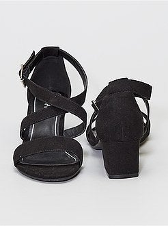 Sandálias de salto em camurça sintética - Kiabi