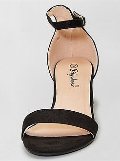 Sandálias de salto em camurça sintética - Kiabi