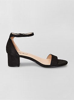 Sandálias de salto em camurça sintética - Kiabi