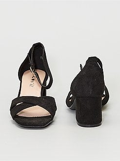 Sandálias de salto em camurça sintética - Kiabi