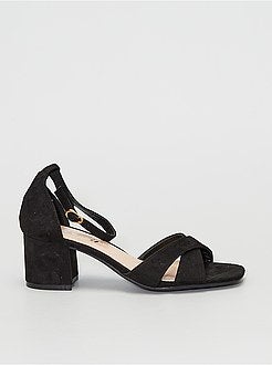 Sandálias de salto em camurça sintética - Kiabi