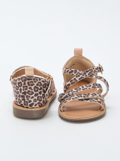 Sandálias de tiras com padrão leopardo - Kiabi