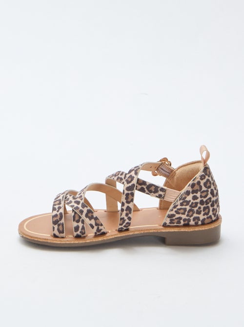 Sandálias de tiras com padrão leopardo - Kiabi