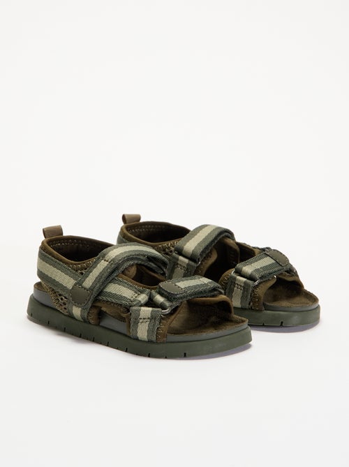 Sandálias de tiras duplas com velcro - Kiabi