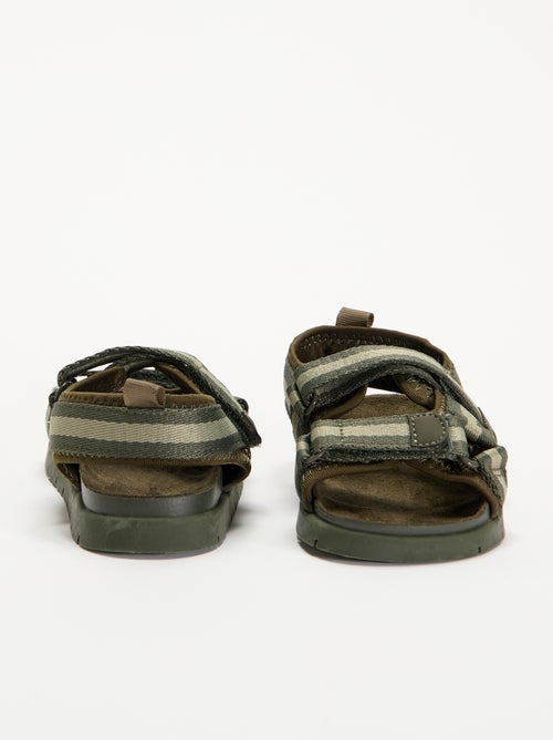Sandálias de tiras duplas com velcro - Kiabi