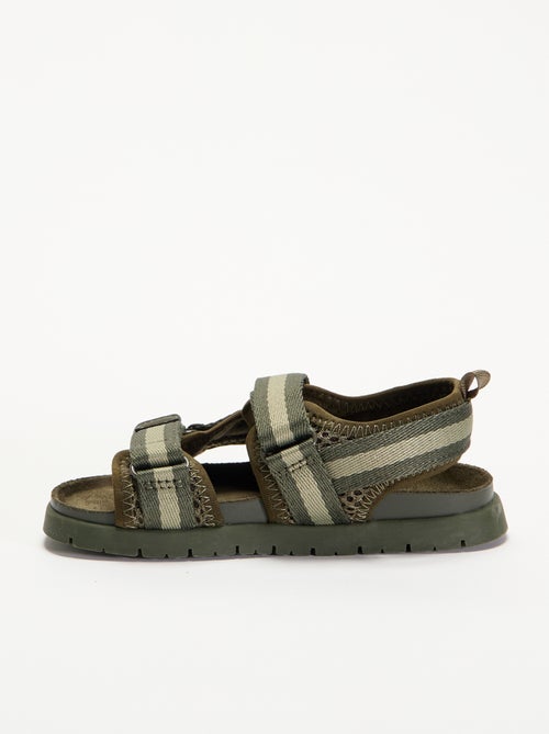 Sandálias de tiras duplas com velcro - Kiabi