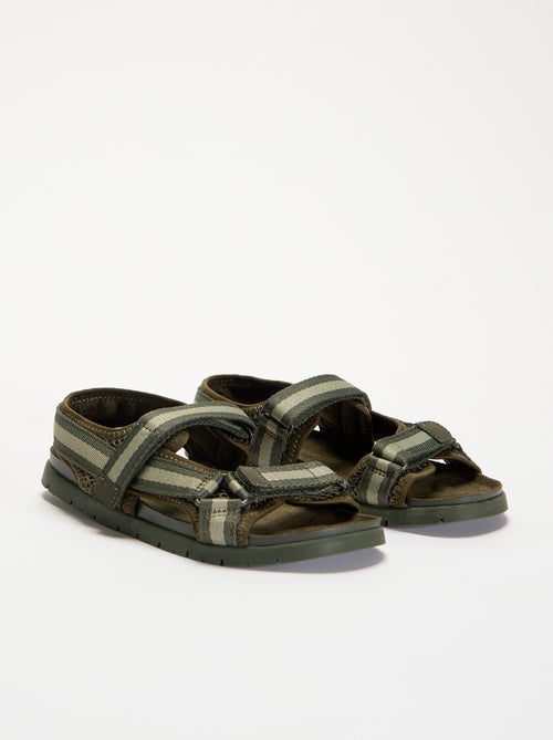Sandálias de tiras duplas com velcro - Kiabi