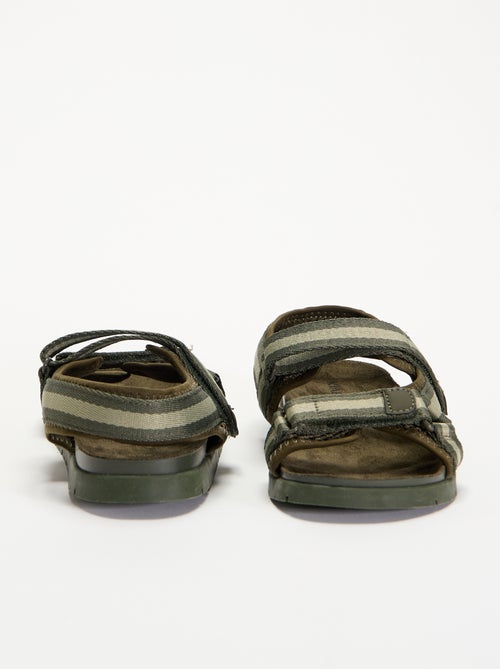 Sandálias de tiras duplas com velcro - Kiabi