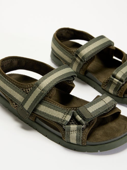 Sandálias de tiras duplas com velcro - Kiabi