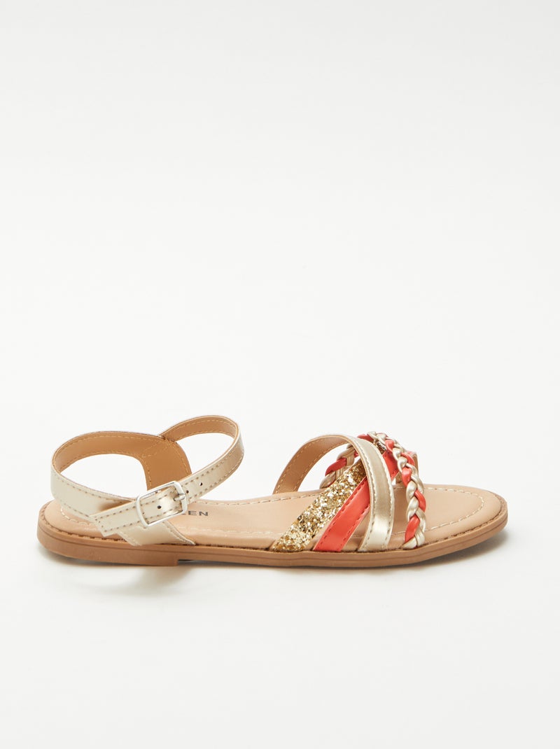 Sandálias de tiras Rosa - Kiabi