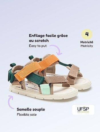 Sandálias de velcro motricidade 4 'andar' - Kitchoun