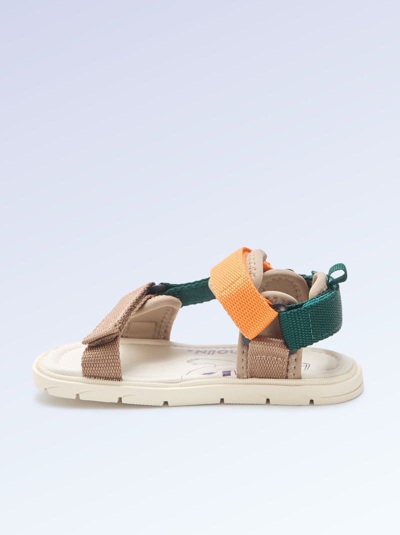Sandálias de velcro motricidade 4 'andar' - Kitchoun Azul - Kiabi