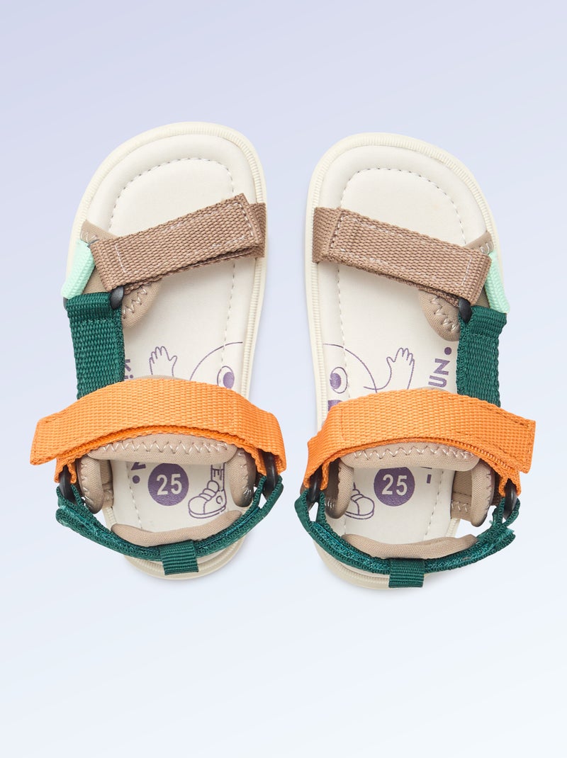 Sandálias de velcro motricidade 4 'andar' - Kitchoun Azul - Kiabi