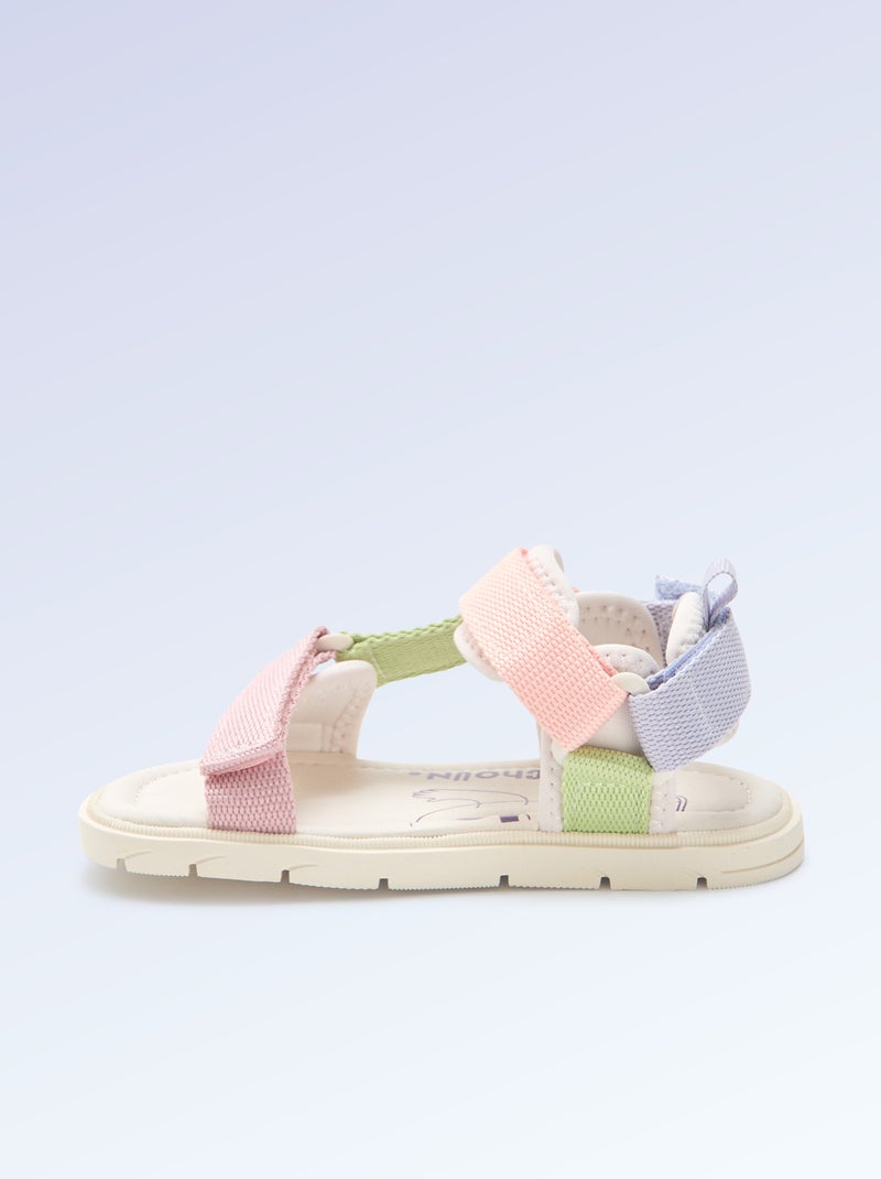 Sandálias de velcro motricidade 4 'andar' - Kitchoun Rosa - Kiabi