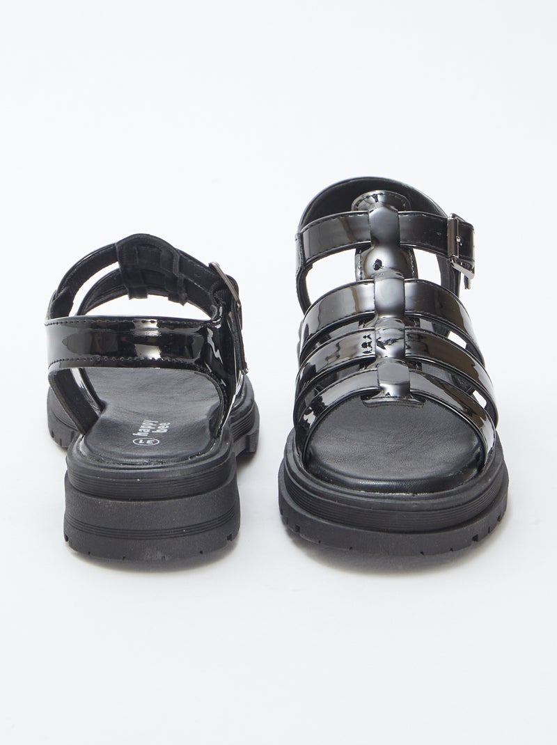 Sandálias de verniz com saltos PRETO - Kiabi