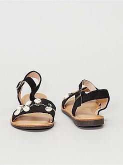 Sandálias em camurça sintética com 'conchas' - Kiabi