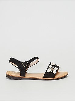 Sandálias em camurça sintética com 'conchas' - Kiabi