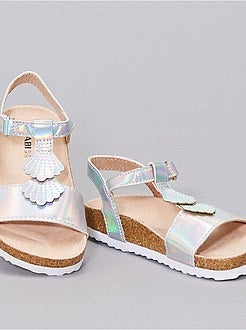 Sandálias em pele sintética - Kiabi