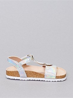 Sandálias em pele sintética - Kiabi