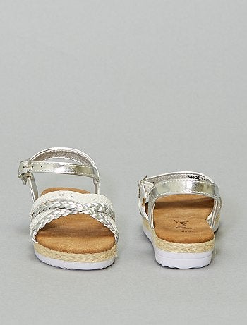 Sandálias entransadas prateadas - Kiabi