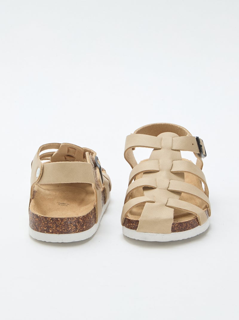 Sandálias estilo medusa com múltiplas tiras Bege - Kiabi