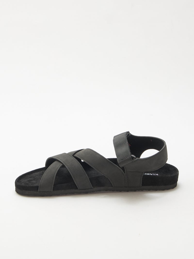 Sandálias estilo trekking Preto - Kiabi