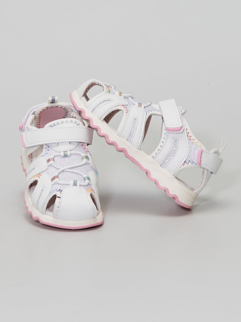 Sandálias fechadas com brilhantes Branco - Kiabi