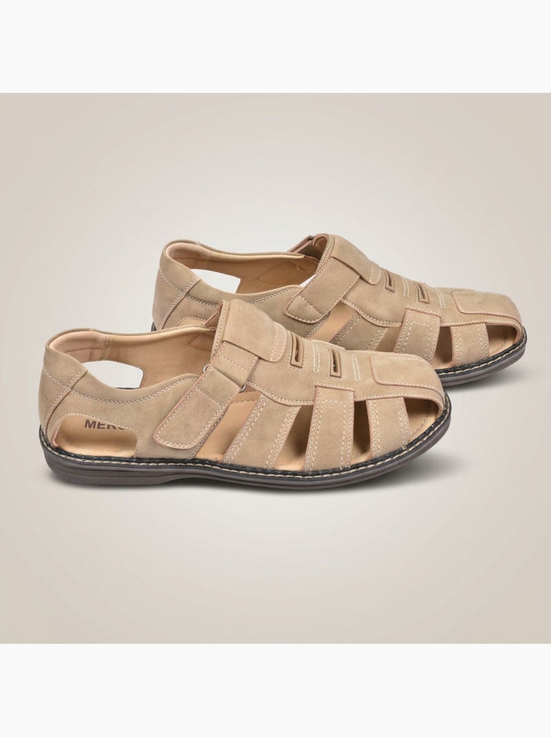 Sandalias fechadas homem conforto verão arejadas OZABI Bege-argila - Kiabi