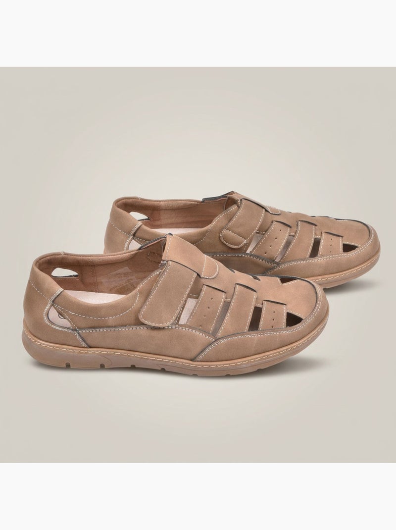 Sandalias fechadas homem conforto verão arejadas OZABI Camelo - Kiabi